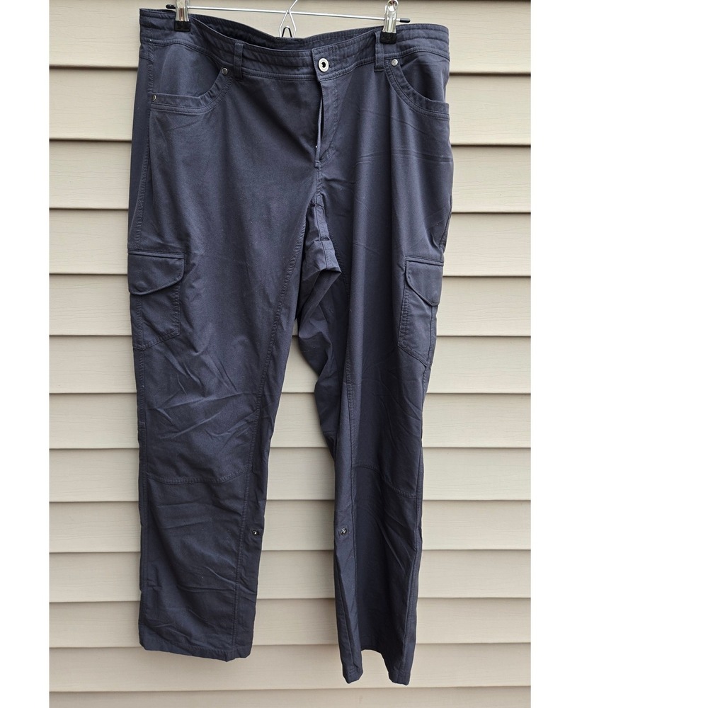 Kuhl Splash Cargo Pants Womens 18W Reg Charcoal Gray Roll Up Hiking Outdoor